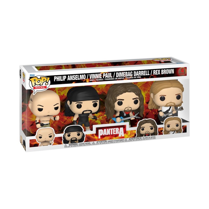Funko Pop! Rocks: 4 Pack - Pantera - Philip Anselmo, Vinnie Paul, Dimebag Darrell, Rex Brown (2022) SVV-Schatzoekers