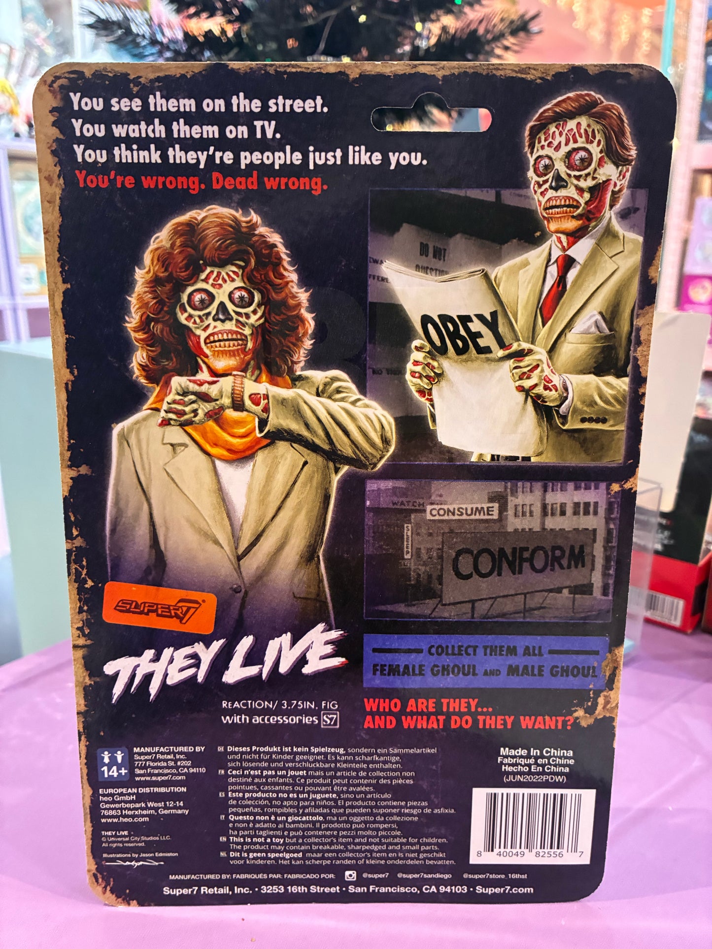 Super7 - They Live - ReAction Action Figure - Wave 02 - Male Ghoul (Glow) (10cm)