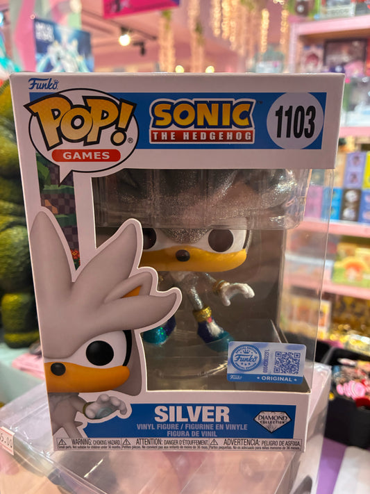 Funko Pop! Games: 1103 - Sonic The Hedgehog - Silver (2025) (Diamond Collection)