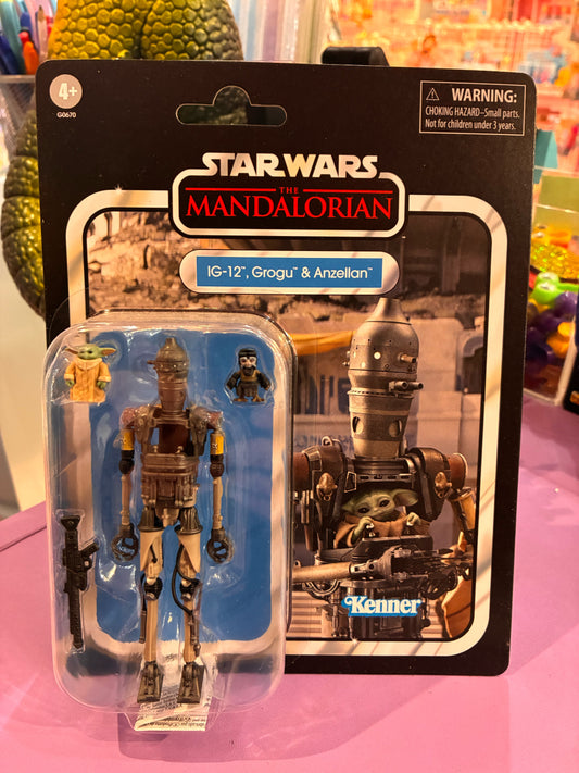 Hasbro - Star Wars VC385 - The Mandalorian - IG-12, Grogu & Anzellan (DeLuxe on Card)