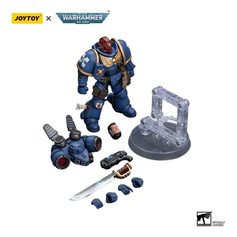 Joy Toy - Warhammer 40K - Ultramarines Jump Pack Intercessors - Sergeant With Plasma Pistol And Power Sword (12cm)