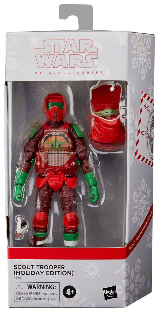 Hasbro - Star Wars Black Series - The Mandalorian - Scout Trooper with Grogu (Holiday Edition)