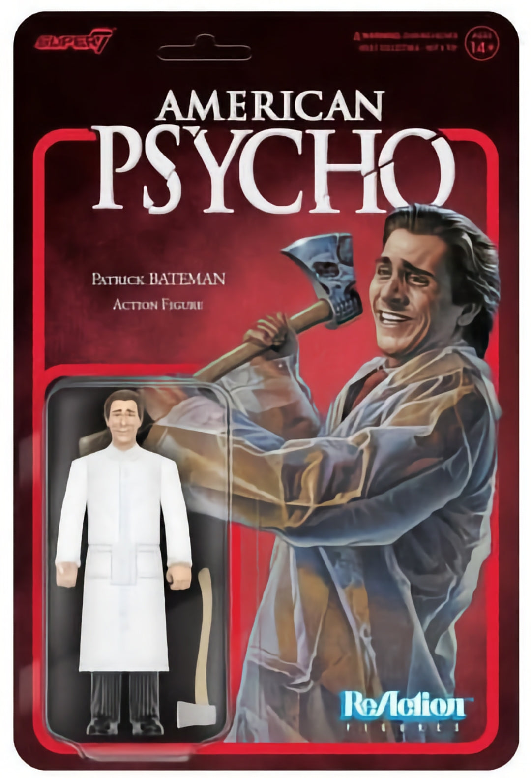 Super 7 - ReAction Figuur - American Psycho (2000) - Patrick Bateman (Raincoat) (Nieuw op Kaart)