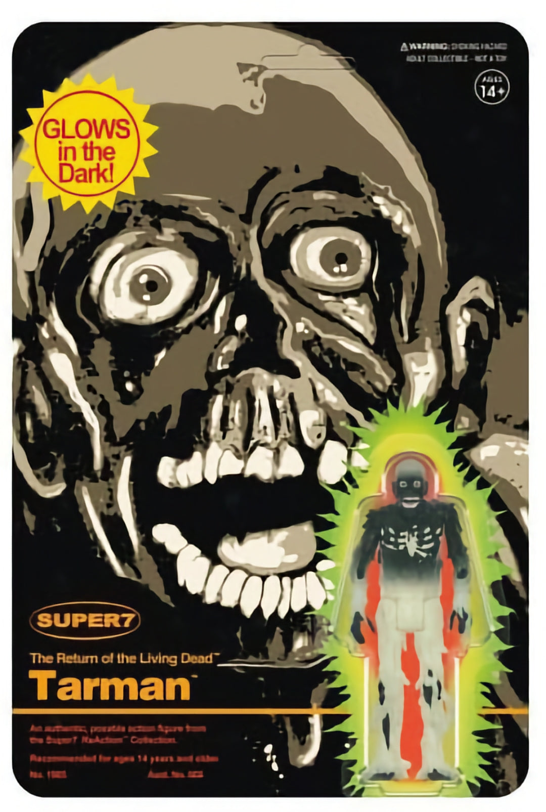Super 7 - ReAction Figuur - The Return of the Living Dead (1985) - Tarman (Monster Glow) (Nieuw op Kaart)