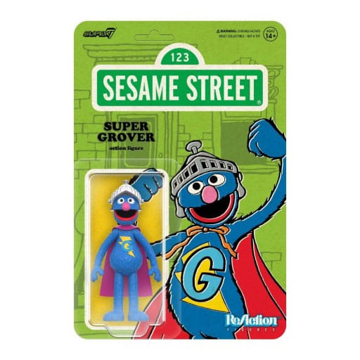 Super 7 - ReAction Figuur - Sesame Street (Wave 03) - Super Grover (10cm)
