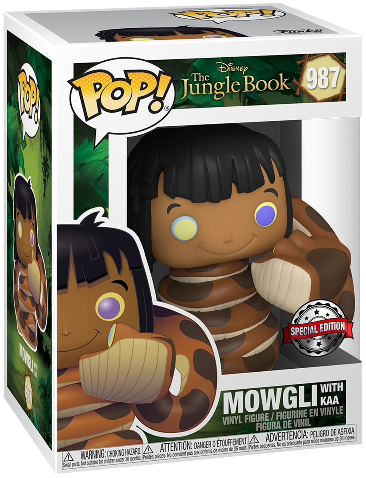 Funko Pop! 987 Disney - The Jungle Book - Mowgli with Kaa (2020) Special Edition
