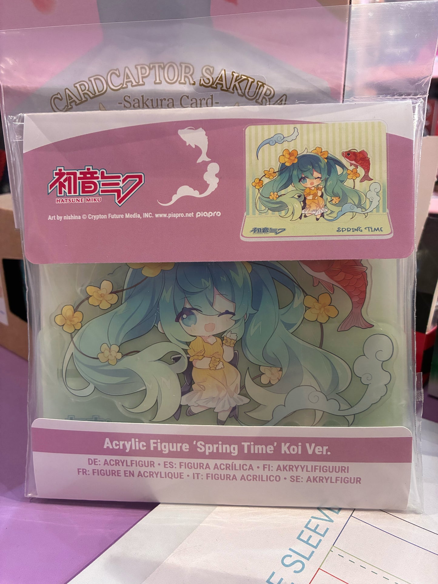 POPbuddies - Hatsune Miku - Acrylic Standee - Spring Time Chibi Miku with Koi (11cm)