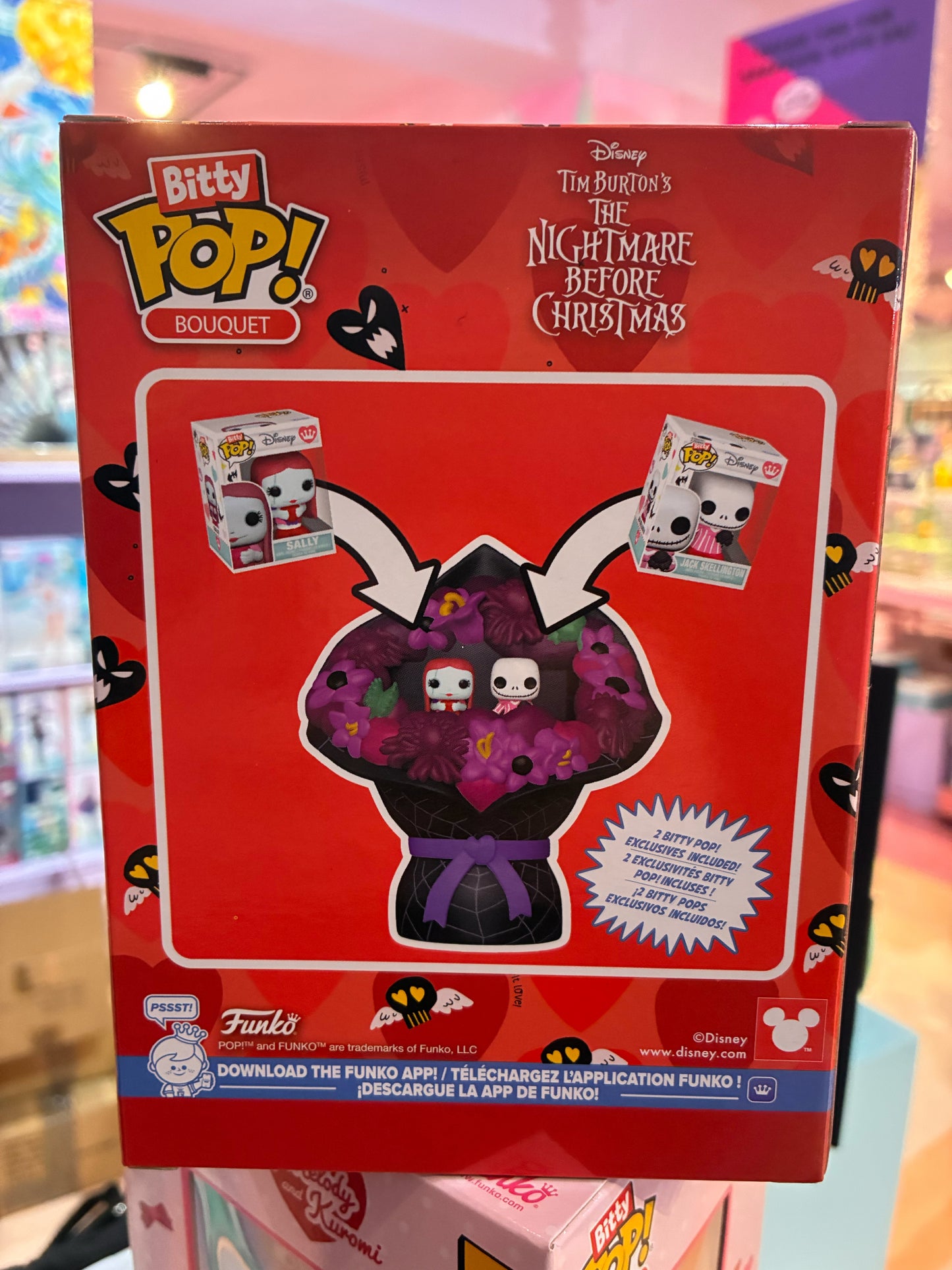 Funko - The Nightmare Before Christmas - Bitty POP! Bouquet Vinyl Figure 2-Pack - Sally & Jack Skellington (Valentine) (4cm)