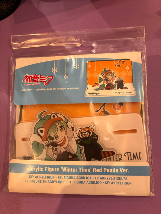 POPbuddies - Hatsune Miku - Acrylic Standee - Miku and Red Panda (Winter Time) (11cm)