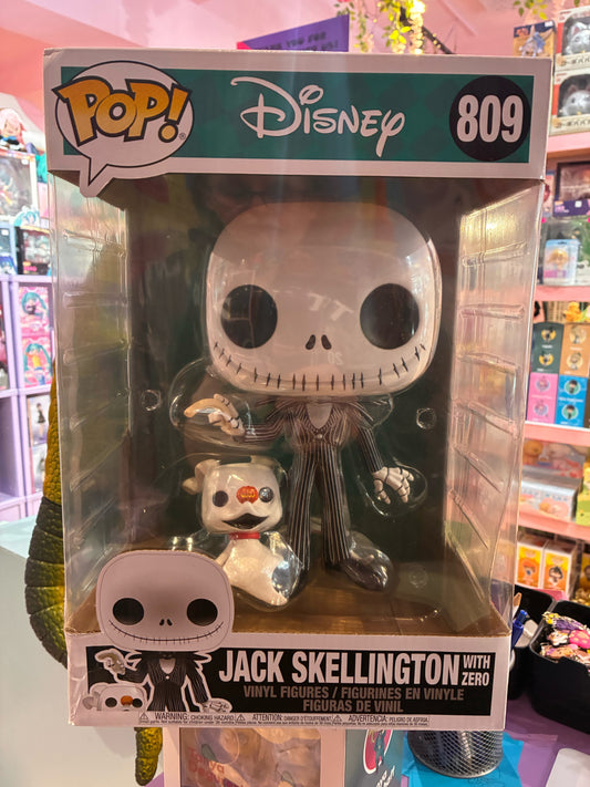 Funko Pop! 809 Disney - Nightmare Before Christmas - Jack Skellington with Zero (JUMBO Pop!)