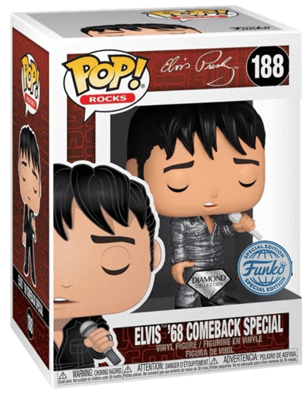 Funko Pop! Rocks 188 - Elvis Presley - Elvis '68 Comeback Special (2020) Diamond Glitter Special Edition