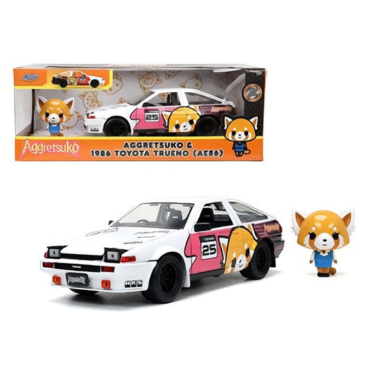 Jada Toys - Sanrio - Aggretsuko & 1986 Toyota Trueno (AE86) Die Cast Figure