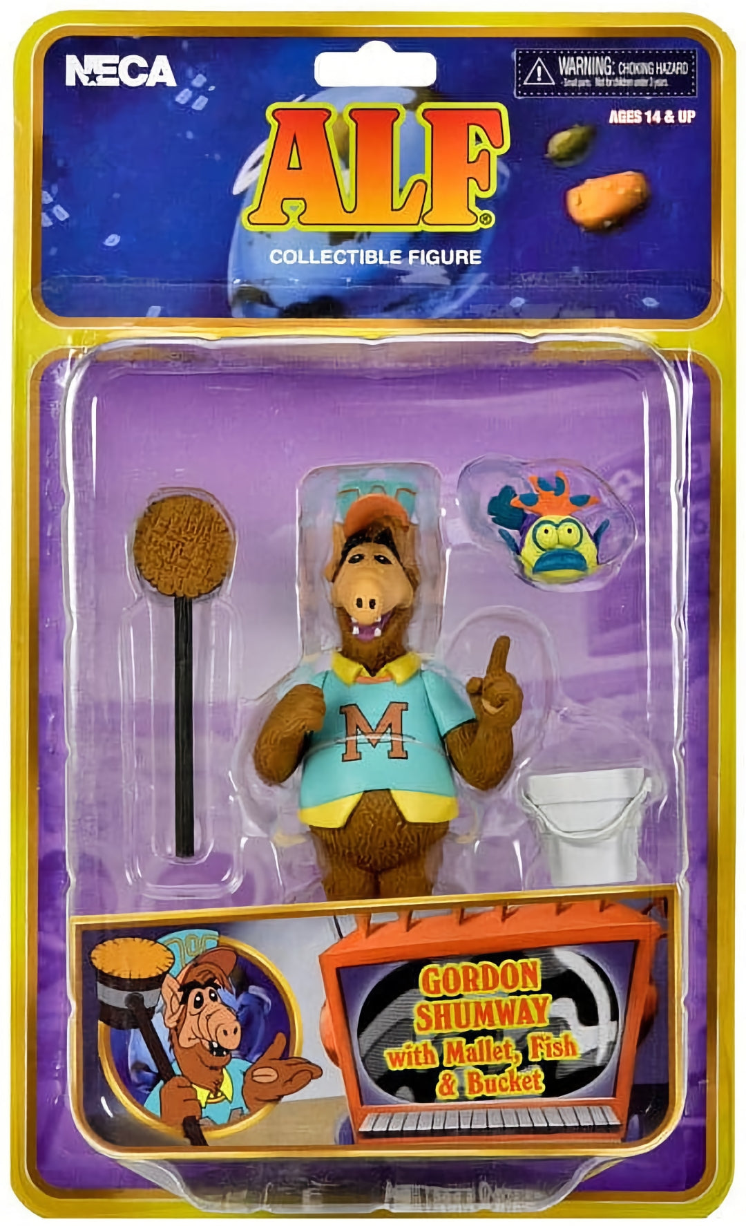 Neca - ALF - Action Figure - Gordon Shumway with Mallet, Fish and Bucket (15 cm)