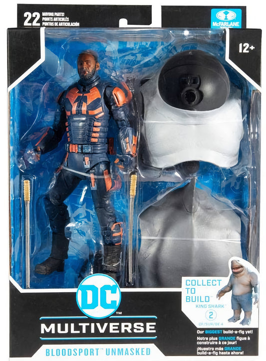 McFarlane Toys - DC Multiverse - Bloodsport (Unmasked) (18cm) + (Build an Action figure - King Shark)