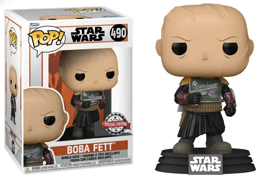 Funko Pop! Star Wars 490 - The Mandalorian - Boba Fett w/o Helmet (2021) EXCLUSIVE