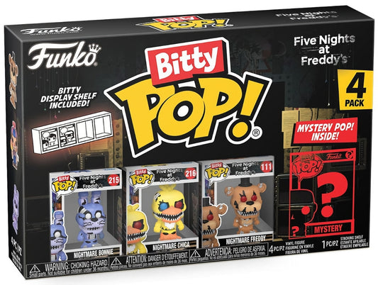 Funko Bitty Pop! Five Nights at Freddy's - Nightmare Bonnie, Chica, Freddy plus een Mystery Pop! (2023)