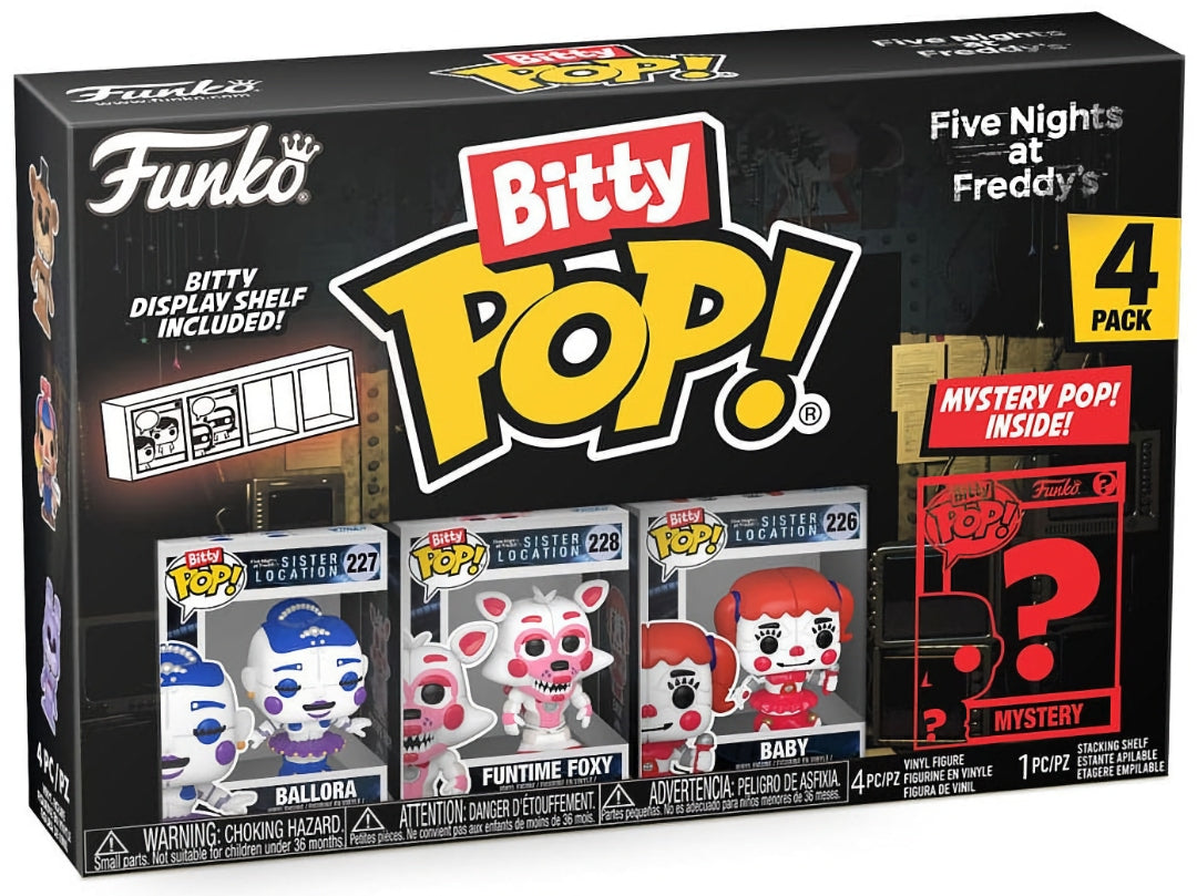 Funko Bitty Pop! Five Nights at Freddy's - Ballora, Funtime Foxy, Baby plus een Mystery Pop! (2023)