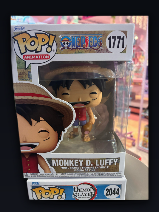 Funko POP! Animation 1771 - One Piece - Monkey D. Luffy with Meat (10.9 cm) box dark 3:4 SVV One Piece collection product photo