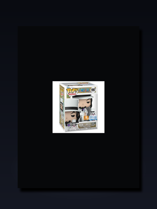 Funko POP! Animation 1997 - One Piece - Rob Lucci with Hattori Special Edition (10 cm) box dark 3:4 SVV One Piece collection product photo