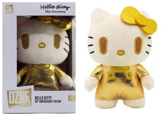 YuMe Toys - Hello Kitty 50th Anniversary -  Hello Kitty (Golden Edition DZNR Plush)