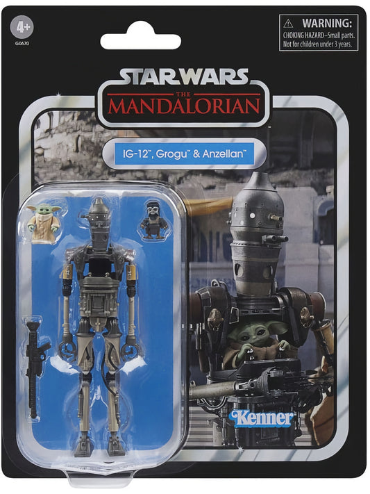 Hasbro - Star Wars VC385 - The Mandalorian - IG-12, Grogu & Anzellan (DeLuxe on Card)
