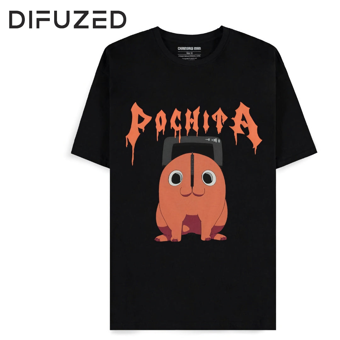 Difuzed - Chainsaw Man - Pochita The Chainsaw Devil - Men's Short Sleeved T-shirt (Black)