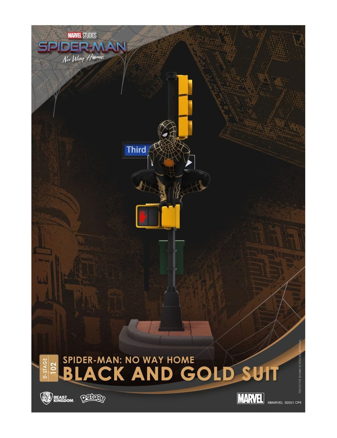Beast Kingdom - Spider-Man: No Way Home - D-Stage Diorama Spider-Man Black and Gold Suit