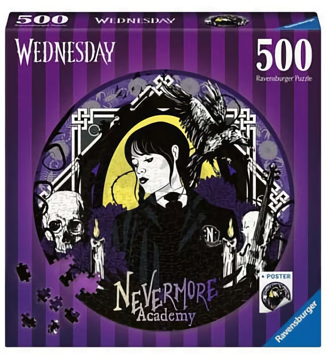 Ravensburger - Wednesday Nevermore Academy - Ronde Puzzle (500 Stukjes)