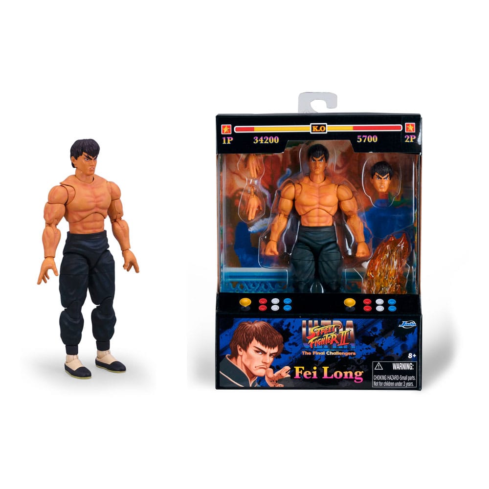 Jada Toys - Ultra Street Fighter II: The Final Challengers - Action Figure - 1/12 Fei-Long (15 cm)