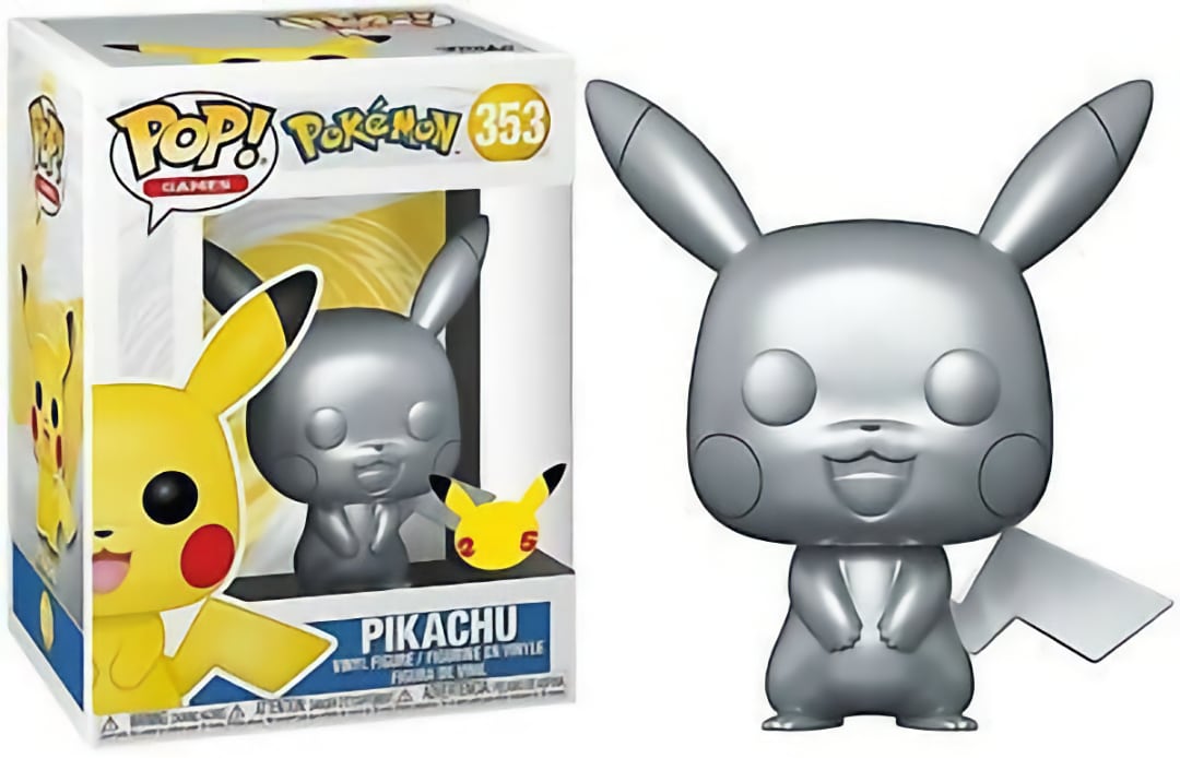 Funko Pop! Games 353 - Pokemon - Pikachu (2020) 25th Anniversary Special Silver Edition SVV-Schatzoekers