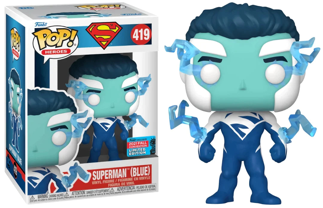 Funko Pop! Heroes 419 - Superman - Superman (Blue) (2021) Fall Convention Limited Edition SVV-Schatzoekers
