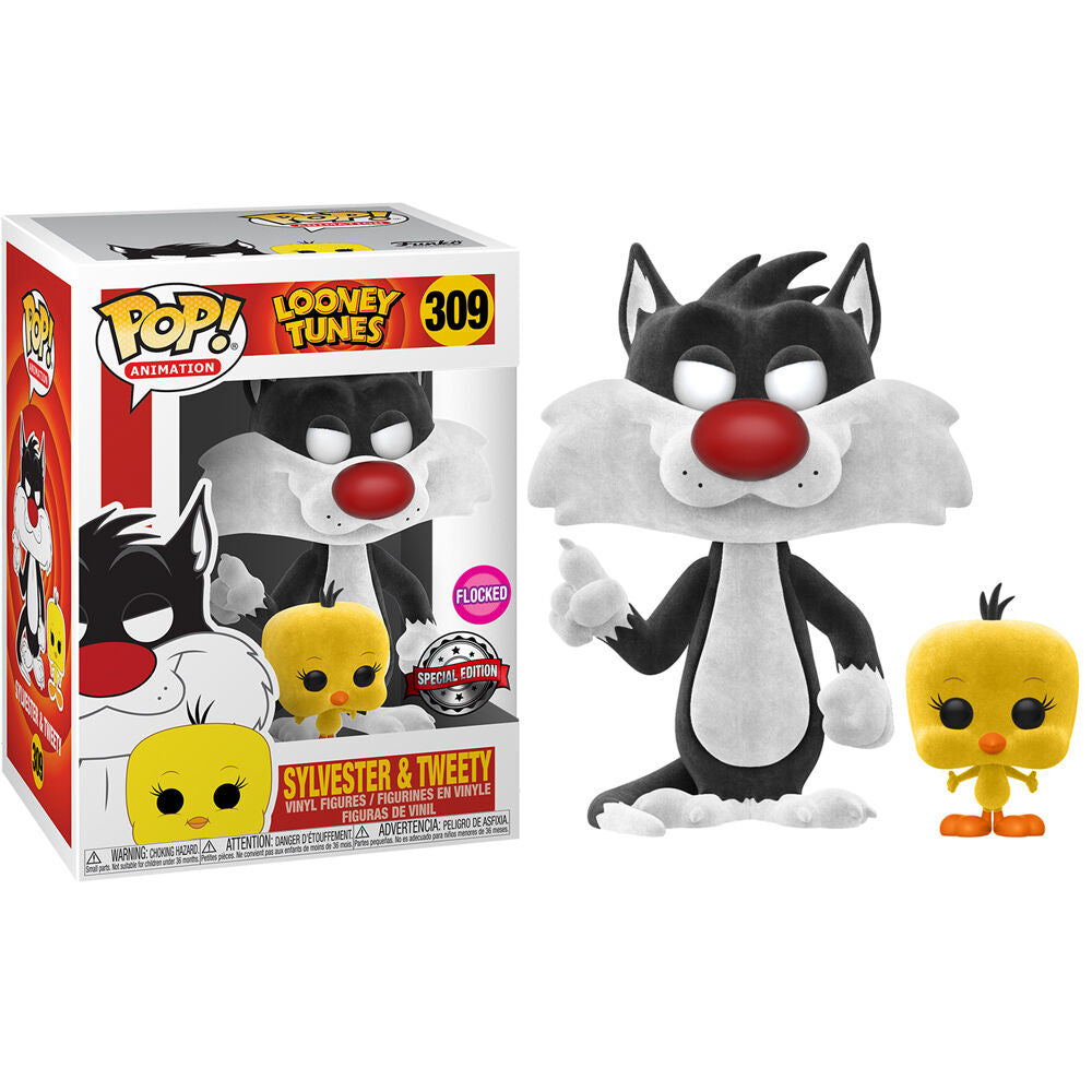 Funko Pop! & Tee - Animation 309 - Looney Tunes - Sylvester and Tweety (2020) FLOCKED SVV-Schatzoekers
